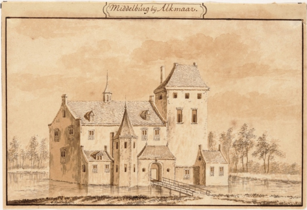 De Middelburg (fantasietekening) Prent collectie Regionaal Archief Alkmaar PR 1001365