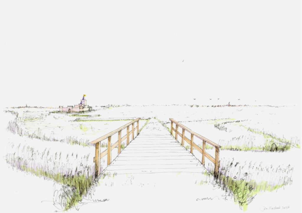 De Nieuwburg gezien vanaf de brug over de burchtsloot